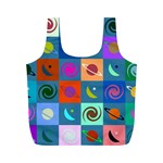 Space-pattern Multicolour Full Print Recycle Bag (M) Back