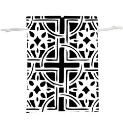 Black And White Geometric Geometry Pattern  Lightweight Drawstring Pouch (xl) by Jancukart