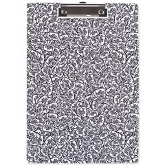 Black And White Hello Text Motif Random Pattern A4 Clipboard by dflcprintsclothing