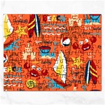 Seamless-pattern-vector-beach-holiday-theme-set Rectangular Jigsaw Puzzl Front