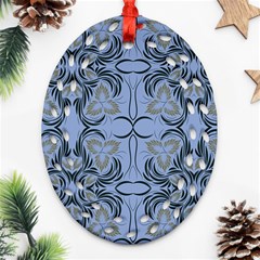 Folk Flowers Print Floral Pattern Ethnic Art Ornament (oval Filigree) by Eskimos