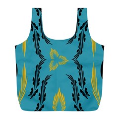 Folk Flowers Print Floral Pattern Ethnic Art Full Print Recycle Bag (l) by Eskimos