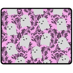 Pink Ghosts Fleece Blanket (medium)  by NerdySparkleGoth