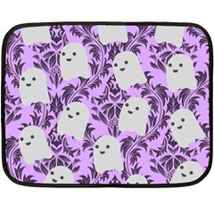 Purple Ghosts Double Sided Fleece Blanket (mini)  by NerdySparkleGoth