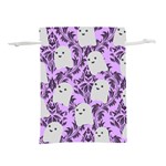 Purple Ghosts Lightweight Drawstring Pouch (M) Front