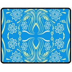 Folk Flowers Print Floral Pattern Ethnic Art Fleece Blanket (medium)  by Eskimos