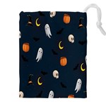 Halloween Ghost Pumpkin Bat Skull Drawstring Pouch (5XL) Front