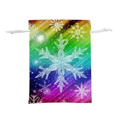 Christmas-snowflake-background Lightweight Drawstring Pouch (m) by Jancukart