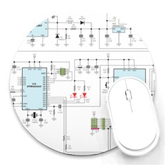 Circuits-electronics-atmel Round Mousepads by Jancukart