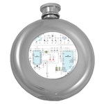 Circuits-electronics-atmel Round Hip Flask (5 oz) Front