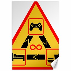 Gamer-geek-video-game-sign-fan Canvas 12  X 18  by Jancukart
