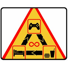 Gamer-geek-video-game-sign-fan Fleece Blanket (medium)  by Jancukart