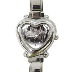 Haunted-night Building Heart Italian Charm Watch by Jancukart