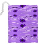 Folk flowers print Floral pattern Ethnic art Drawstring Pouch (4XL) Back