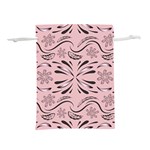 Folk flowers print Floral pattern Ethnic art Lightweight Drawstring Pouch (M) Back