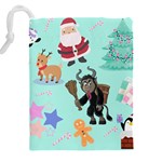 Green Krampus Christmas Drawstring Pouch (4XL) Back