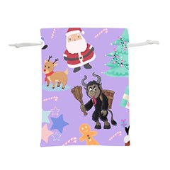 Purple Krampus Christmas Lightweight Drawstring Pouch (m) by NerdySparkleGoth