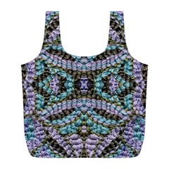 Pastels Repeats Full Print Recycle Bag (l) by kaleidomarblingart