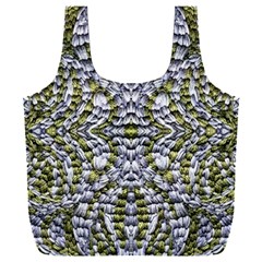 Acid Green Repeats I Full Print Recycle Bag (xxl) by kaleidomarblingart
