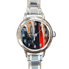 Art-modern-painting-background Round Italian Charm Watch by Jancukart