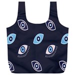 Eyes Evil Eye Blue Pattern Design Full Print Recycle Bag (XXL) Back