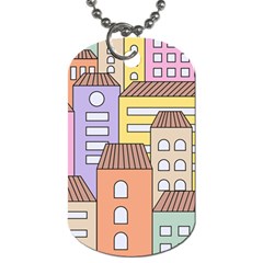 Houses City Architecture Building Dog Tag (one Side) by Sapixe