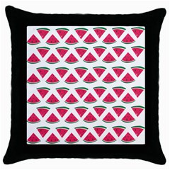 Illustration Watermelon Fruit-food Melon Throw Pillow Case (black) by Sapixe