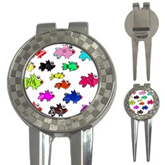 Fish Fishes Marine Life Swimming Water 3-in-1 Golf Divots by Sapixe