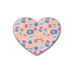 Ice-cream Rubber Heart Coaster (4 Pack) by nateshop