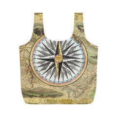 Map Vintage Nautical Collage Full Print Recycle Bag (m) by Sapixe