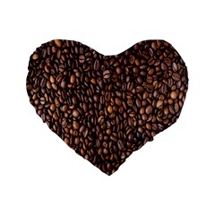 Coffee Beans Food Texture Standard 16  Premium Heart Shape Cushions by artworkshop