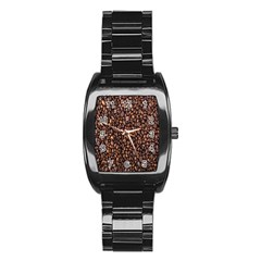 Coffee Beans Food Texture Stainless Steel Barrel Watch by artworkshop