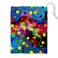 Blobs Dots Abstract Art Waves Drawstring Pouch (4xl) by Amaryn4rt