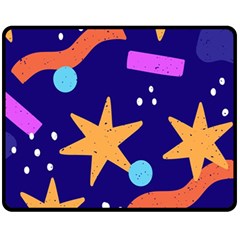 Star Abstract Pattern Wallpaper Fleece Blanket (medium)  by Amaryn4rt