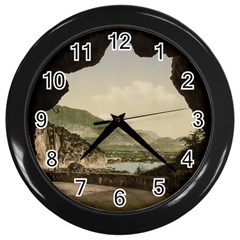 Ponale Road, Garda, Italy  Wall Clock (black) by ConteMonfrey