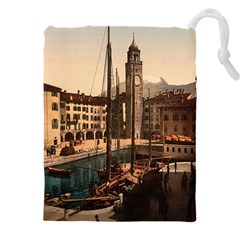  The Harbor, Riva, Lake Garda, Italy 1890-1900 Drawstring Pouch (4xl) by ConteMonfrey
