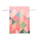 Illustration Pink Background Geometric Triangle Lightweight Drawstring Pouch (M) Back