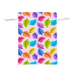 Pattern Illustration Background Abstract Leaves To Dye Lightweight Drawstring Pouch (L) Back