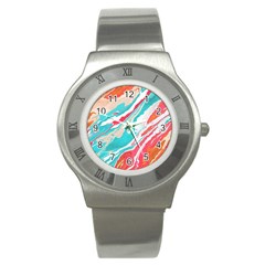 Stone Marble Texturw Pattern Stainless Steel Watch by Wegoenart