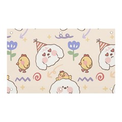 Chicken Dog Flower Sun Pattern Banner And Sign 5  X 3  by Sudhe