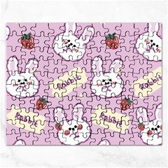 Illustration Rabbit Cartoon Background Pattern Rectangular Jigsaw Puzzl by Sudhe