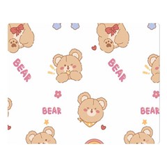 Illustrations Bear Cartoon Background Pattern Double Sided Flano Blanket (large)  by Sudhe