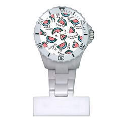 Illustration Watermelon Fruit Sweet Slicee Plastic Nurses Watch by Sudhe
