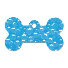 Pattern Blue Bubble Pattern Background Dog Tag Bone (one Side) by Amaryn4rt