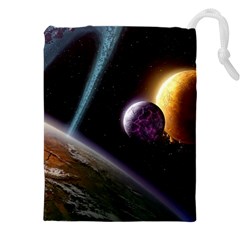 Planets In Space Drawstring Pouch (4xl) by Sapixe