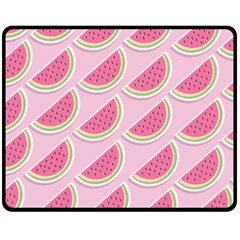 Pink Melon Wayermelon Pattern Food Fruit Melon Double Sided Fleece Blanket (medium)  by Ravend