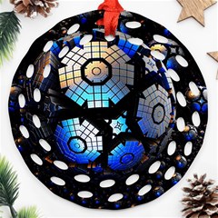 Illustration Tech Galaxy Robot Bot Science Ornament (round Filigree) by danenraven
