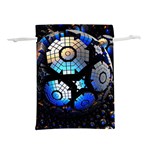 Illustration Tech Galaxy Robot Bot Science Lightweight Drawstring Pouch (L) Front