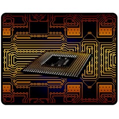 Processor-cpu-board-circuits Fleece Blanket (medium)  by Jancukart