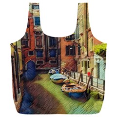 Venice Canals Art   Full Print Recycle Bag (xxl) by ConteMonfrey